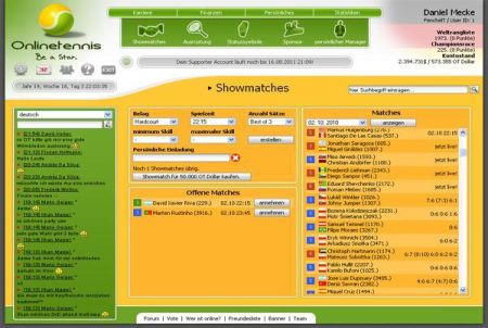 Onlinetennis Matches